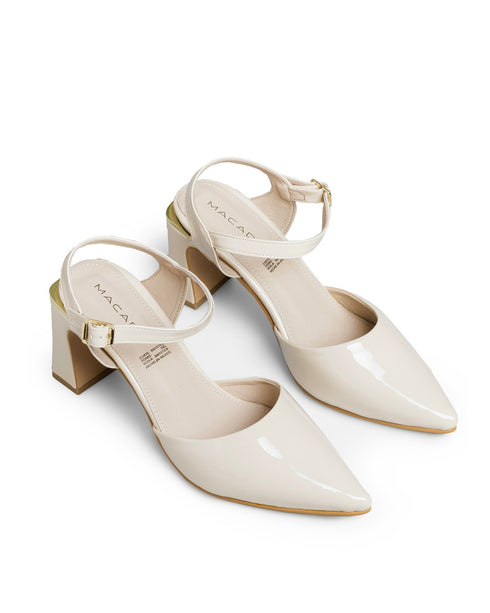 Zapatilla Tacón Latte Punta Picuda 4247